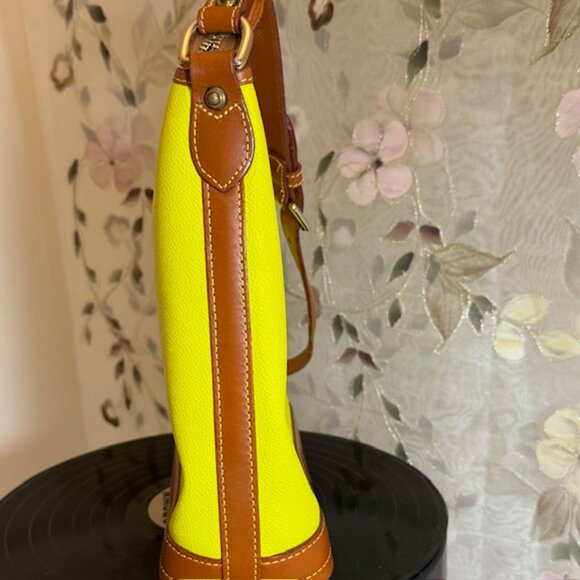 Dooney & Bourke, Small Leather Pebble Grain Hobo - Bright Yellow - Picture 15 of 16